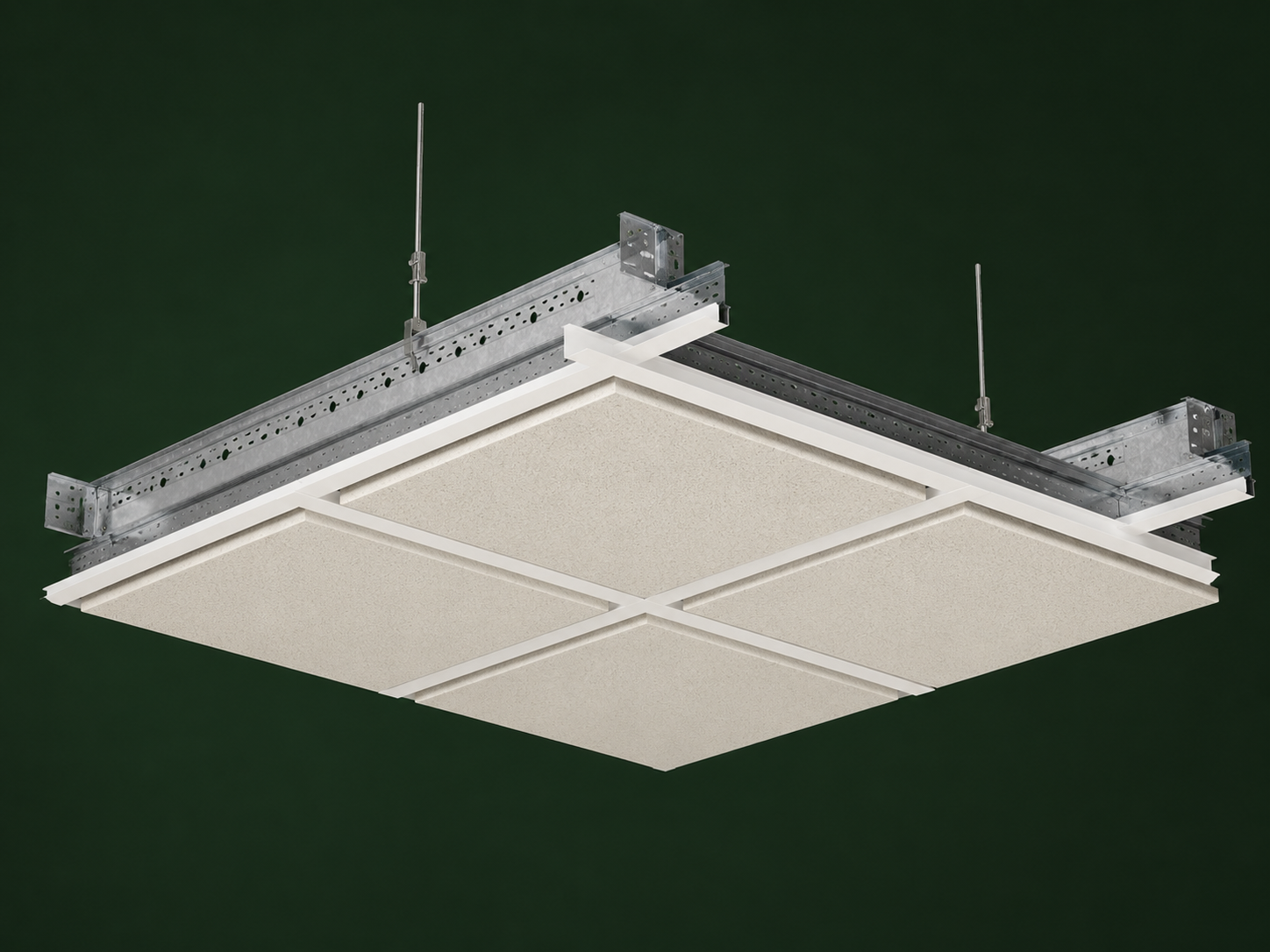 Doorzak systeemplafond, verlaagd plafond met zichtbaar raster